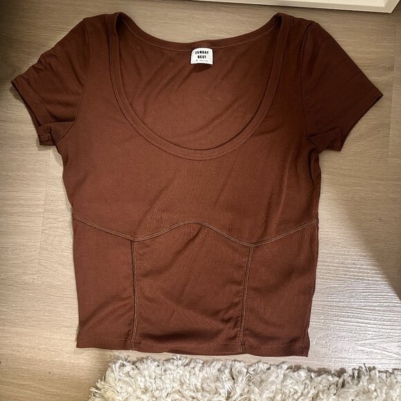 Aritzia Tops - Aritzia Sunday Best TShirt in Cognac